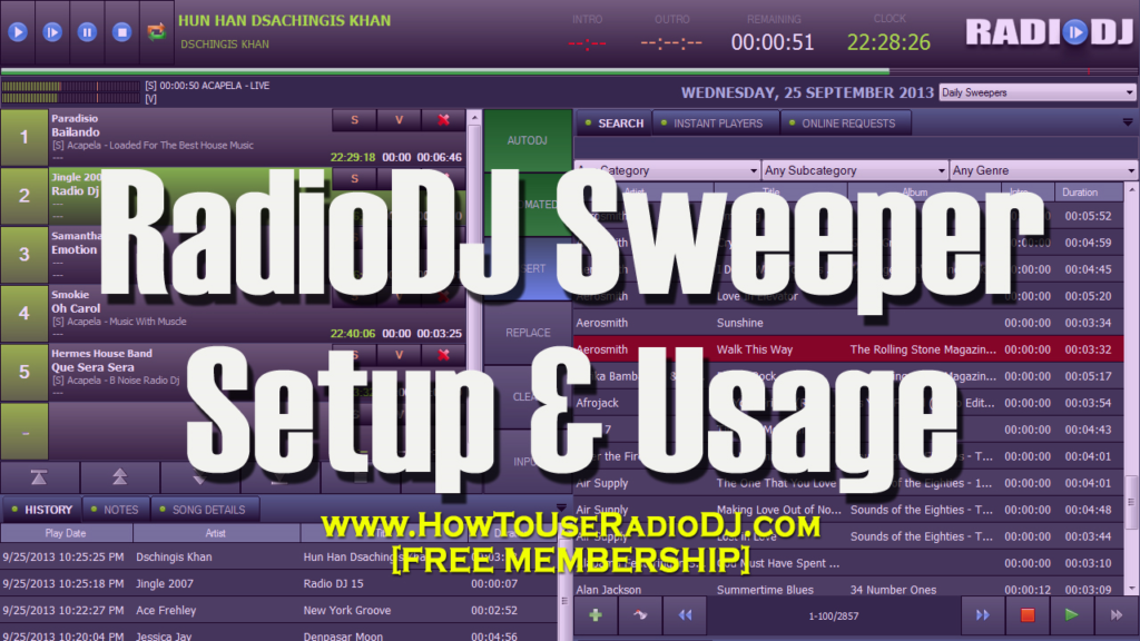 RadioDJ Sweeper Setup RadioDJ Sweeper Setup
